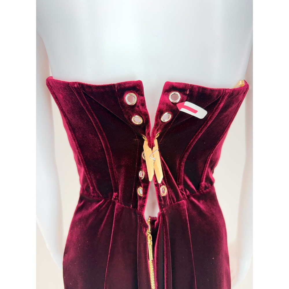 Bronx and Banco Florentina Strapless Velvet Gown Lace Up Back Size XL NO TIE - Picture 10 of 10